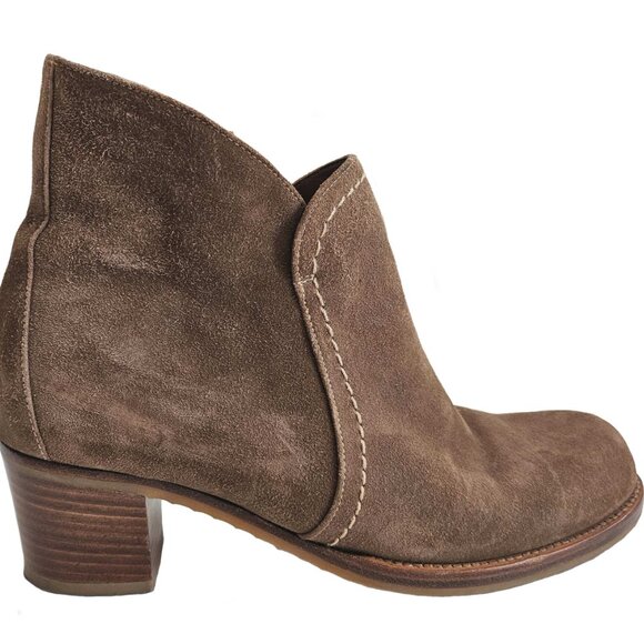 HENRY CUIR BROWN SUEDE BOOTIES (37) - Picture 5 of 11